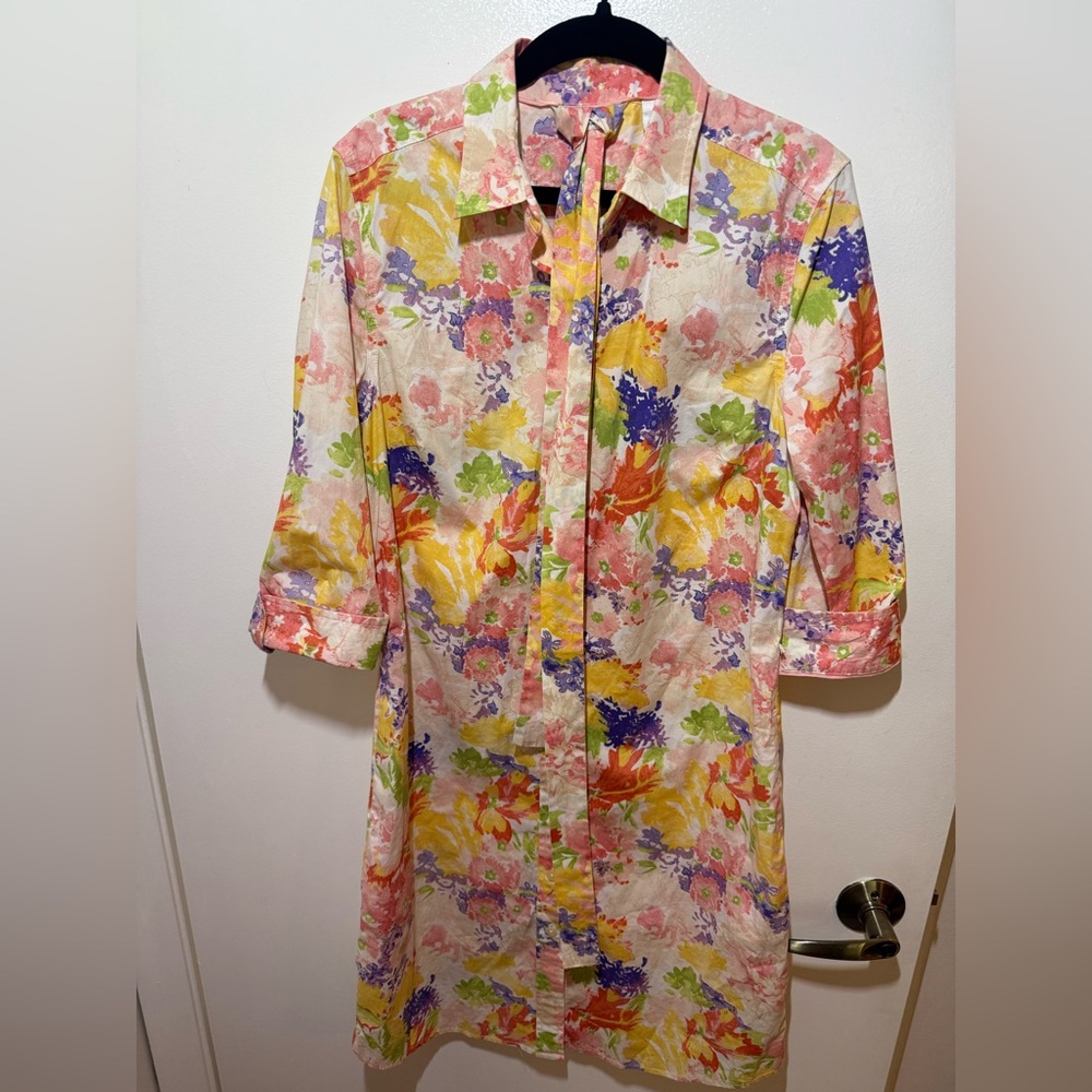 Liz Claiborne Vibrant Floral Long Sleeve Dress - Picture 2 of 3